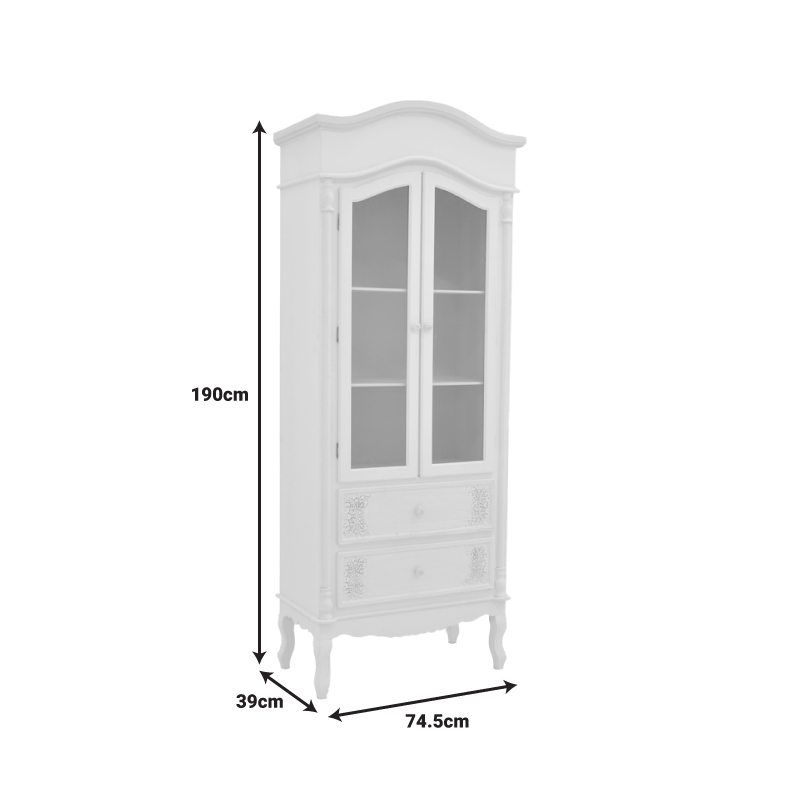 Βιτρίνα Pazlen Inart λευκό mdf 74.5x39x190εκ