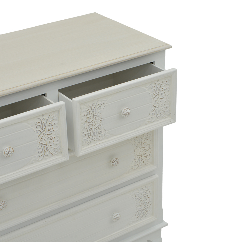 Pazlen Inart chest of drawers antique white color mdf 80x40x80cm