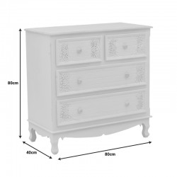 Pazlen Inart chest of drawers antique white color mdf 80x40x80cm