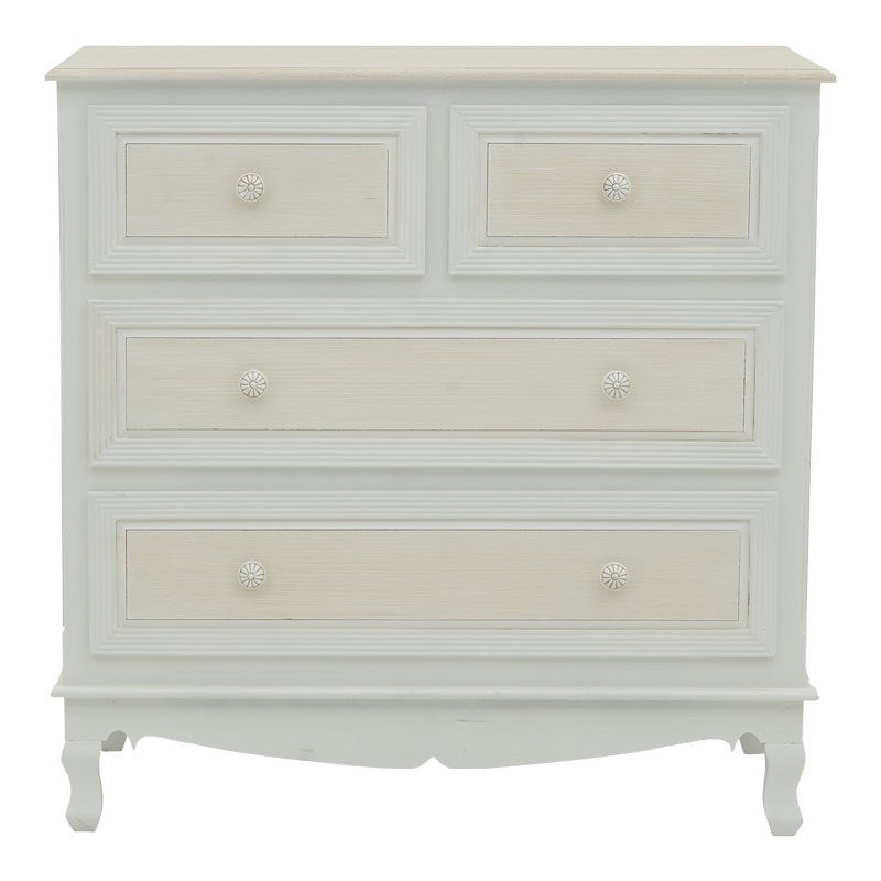 Chest of drawers Joliene Inart natural-antique white color mdf80x40x80cm