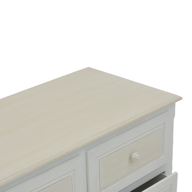 Chest of drawers Joliene Inart natural-antique white color mdf80x40x80cm