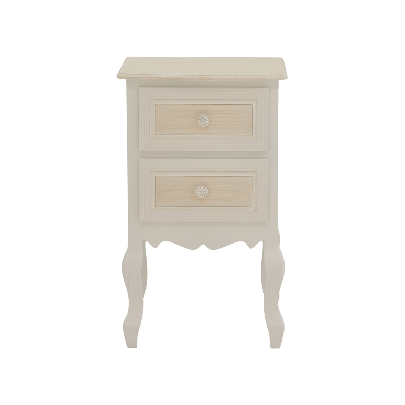 Chest of drawers Joliene Inart natural-antique white color mdf 40x34.5x64.5cm