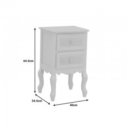 Chest of drawers Joliene Inart natural-antique white color mdf 40x34.5x64.5cm