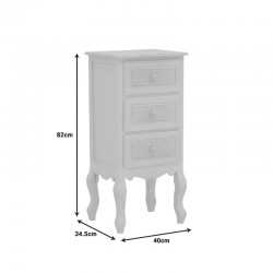 Chest of drawers Joliene Inart natural-antique white color mdf 40x34.5x82cm