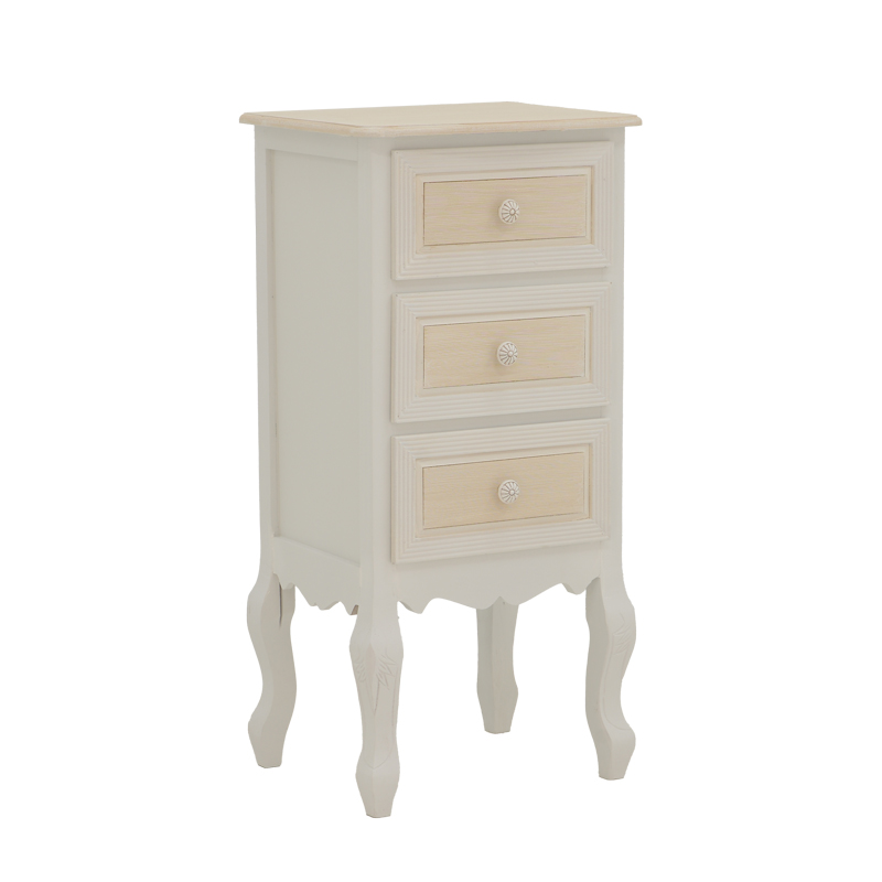 Chest of drawers Joliene Inart natural-antique white color mdf 40x34.5x82cm