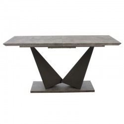 Τραπέζι Gordon pakoworld επεκτεινόμενο MDF 40mm γκρι cement - πόδι μαύρο 160-200x90x75εκ