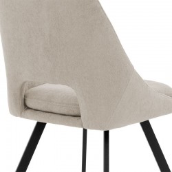 Bar stool Initiate pakoworld cream teddy fabric-leg black metal 48x56x98cm