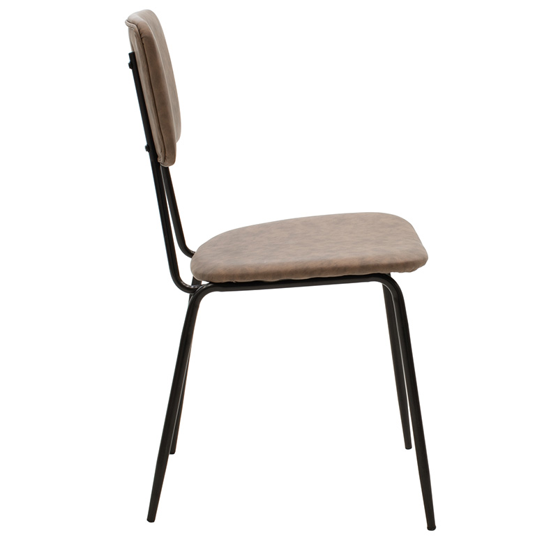 Chair Tania pakoworld PU light brown antique-black leg