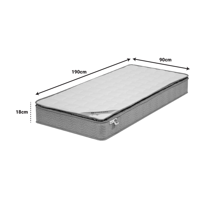 Mattress Perfecto pakoworld Continuous single-sided springs with top layer 18-20cm 90x190cm