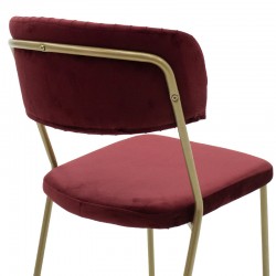 Chair Livio pakoworld velvet chair burgundy-gold legs