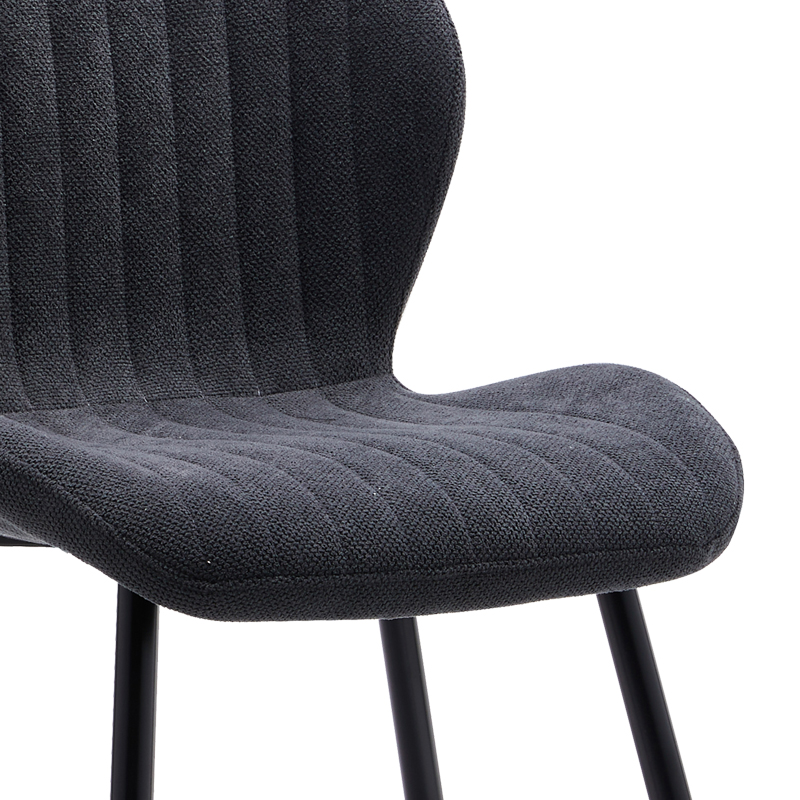 Chair Fersity pakoworld dark grey fabric-black metal leg 48x56.5x85.5cm