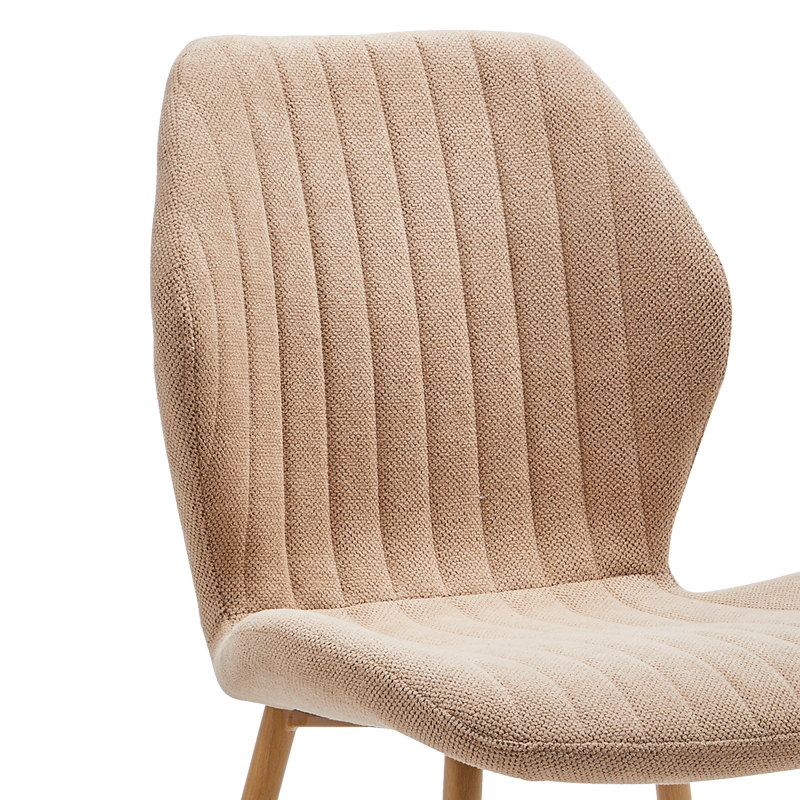 Καρέκλα Fersity pakoworld ύφασμα μπεζ-πόδι μέταλλο φυσικό 48x56.5x85.5εκ