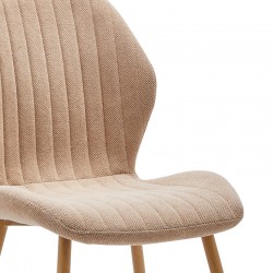 Chair Fersity pakoworld beige fabric-natural metal leg 48x56.5x85.5xm