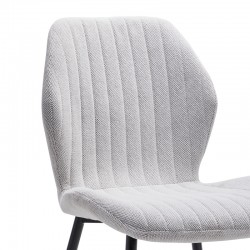 Chair Fersity pakoworld white fabric-black metal leg 48x56.5x85.5cm