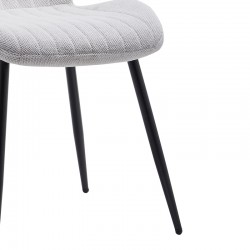 Καρέκλα Fersity pakoworld ύφασμα λευκό-πόδι μέταλλο μαύρο 48x56.5x85.5εκ