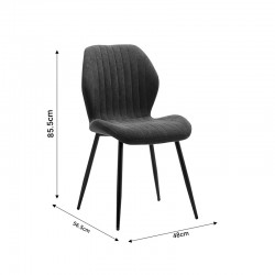Καρέκλα Fersity pakoworld ύφασμα λευκό-πόδι μέταλλο μαύρο 48x56.5x85.5εκ