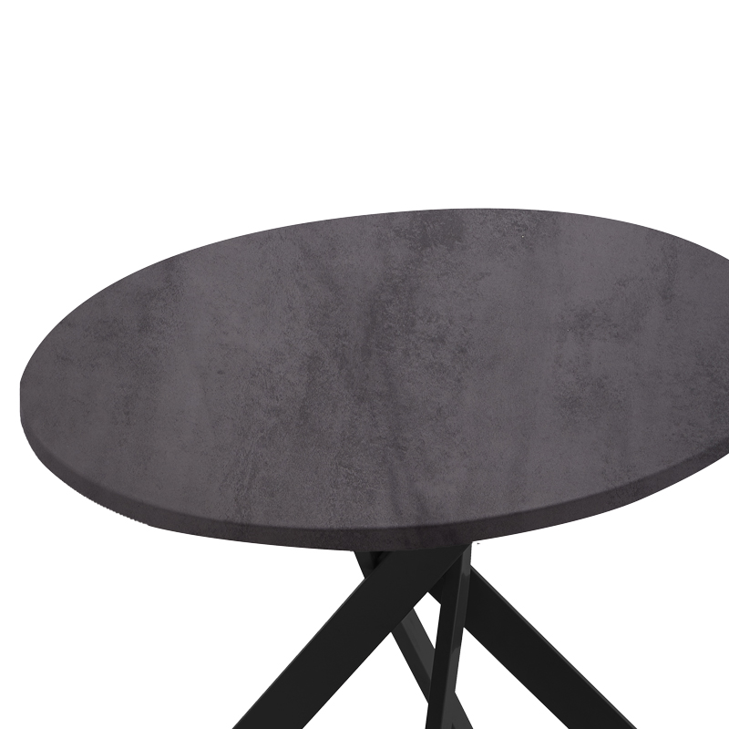 Dining table Dammero pakoworld melamine dark grey-black D100x75cm