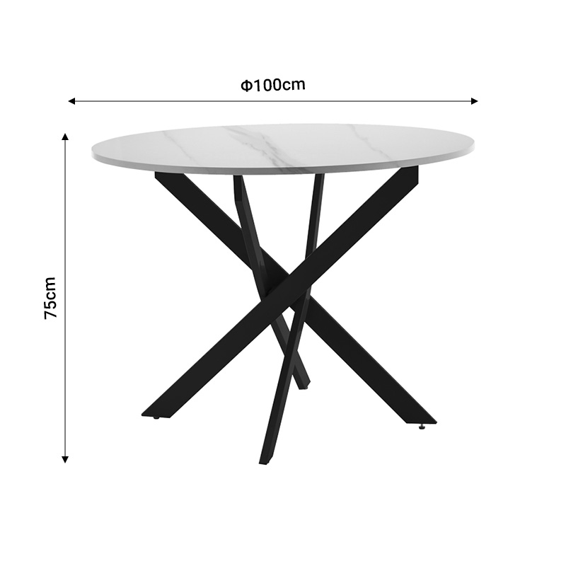 Dining table Dammero pakoworld melamine dark grey-black D100x75cm