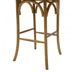 Bar stool Reid pakoworld wood light walnut- brown rattan