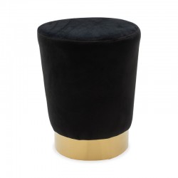Ian pakoworld stool black velvet - golden metal 35x35x43cm