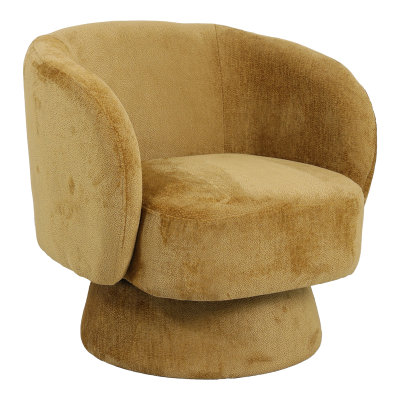 Kreslo pakoworld swivel armchair fabric in tan color 78x81x77cm