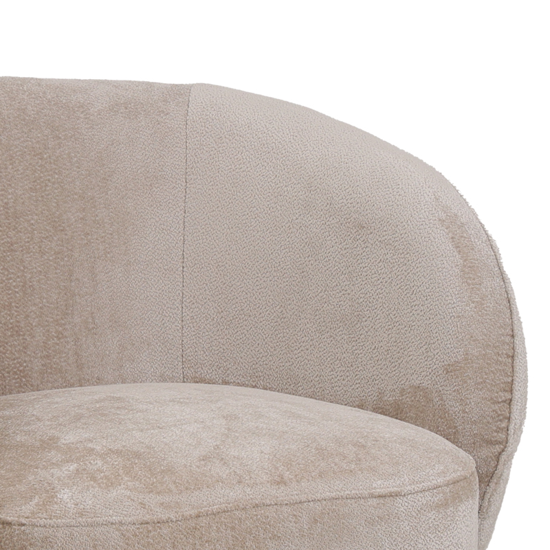 Kreslo pakoworld swivel armchair fabric in cream color 78x81x77cm