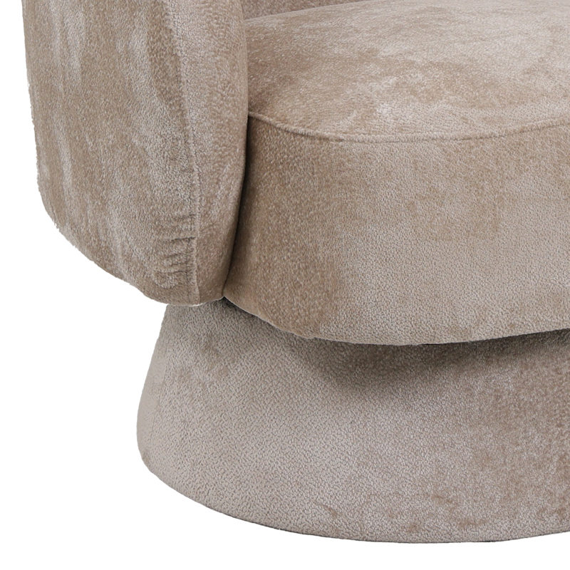 Kreslo pakoworld swivel armchair fabric in cream color 78x81x77cm