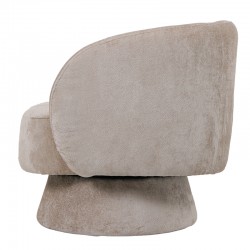 Kreslo pakoworld swivel armchair fabric in cream color 78x81x77cm