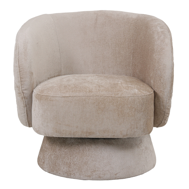 Kreslo pakoworld swivel armchair fabric in cream color 78x81x77cm