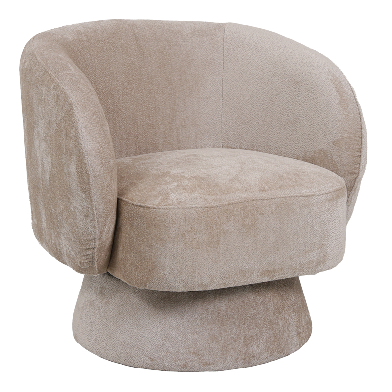 Kreslo pakoworld swivel armchair fabric in cream color 78x81x77cm