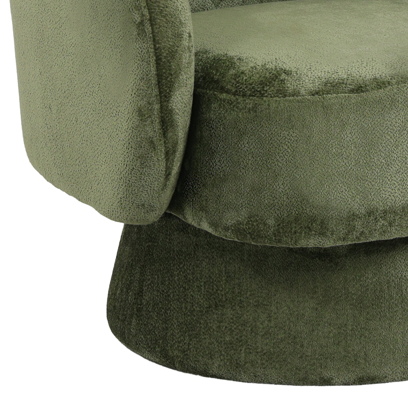 Kreslo pakoworld swivel armchair fabric in olive color 78x81x77cm