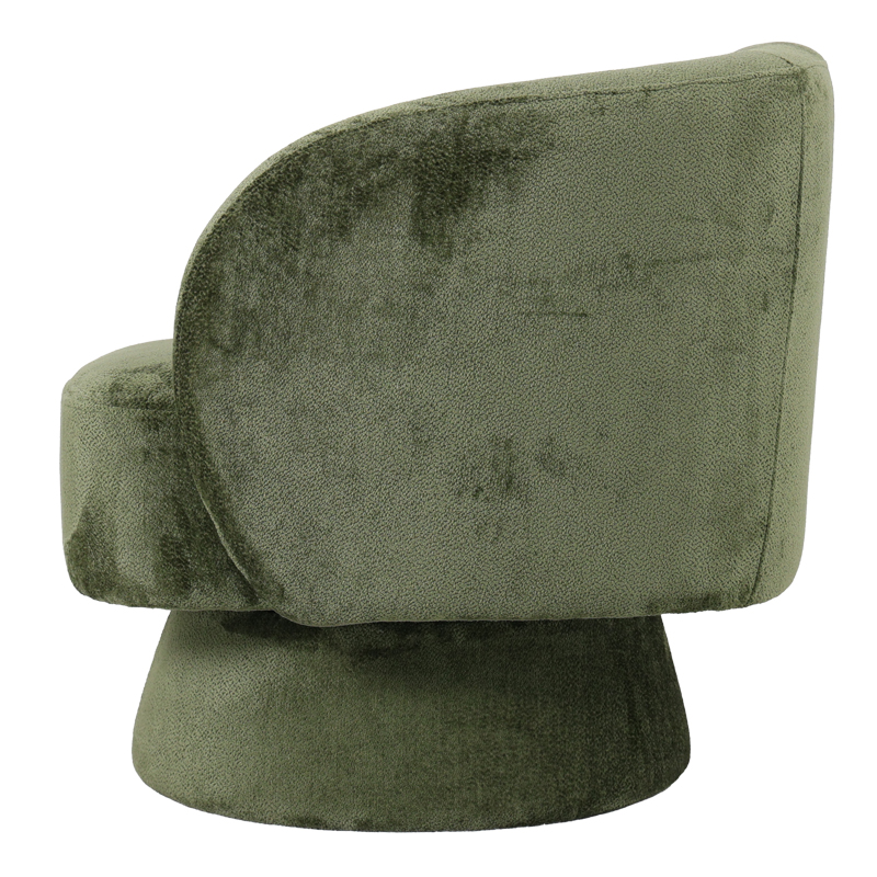 Kreslo pakoworld swivel armchair fabric in olive color 78x81x77cm