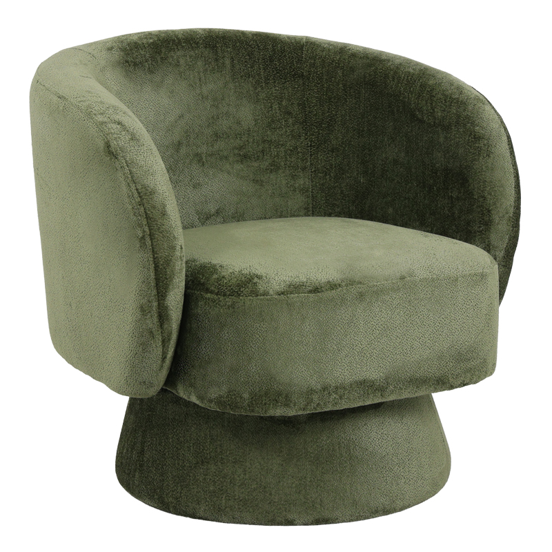 Kreslo pakoworld swivel armchair fabric in olive color 78x81x77cm