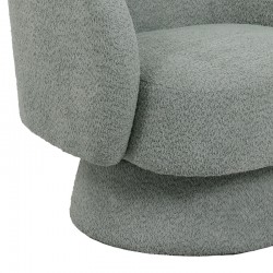 Kreslo pakoworld swivel armchair boucle fabric in ligh green color 78x81x77cm