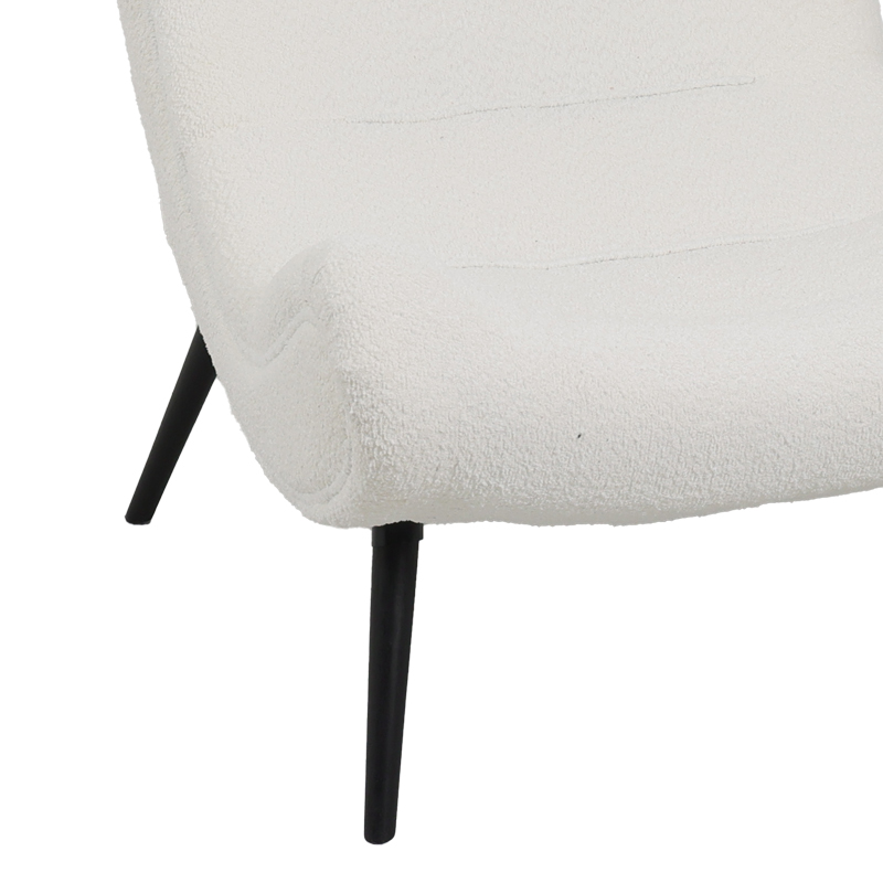 Silla pakoworld boucle fabric armchair in white color 97x80x100cm