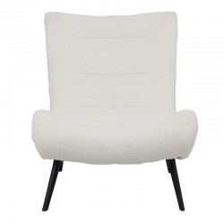 Silla pakoworld boucle fabric armchair in white color 97x80x100cm