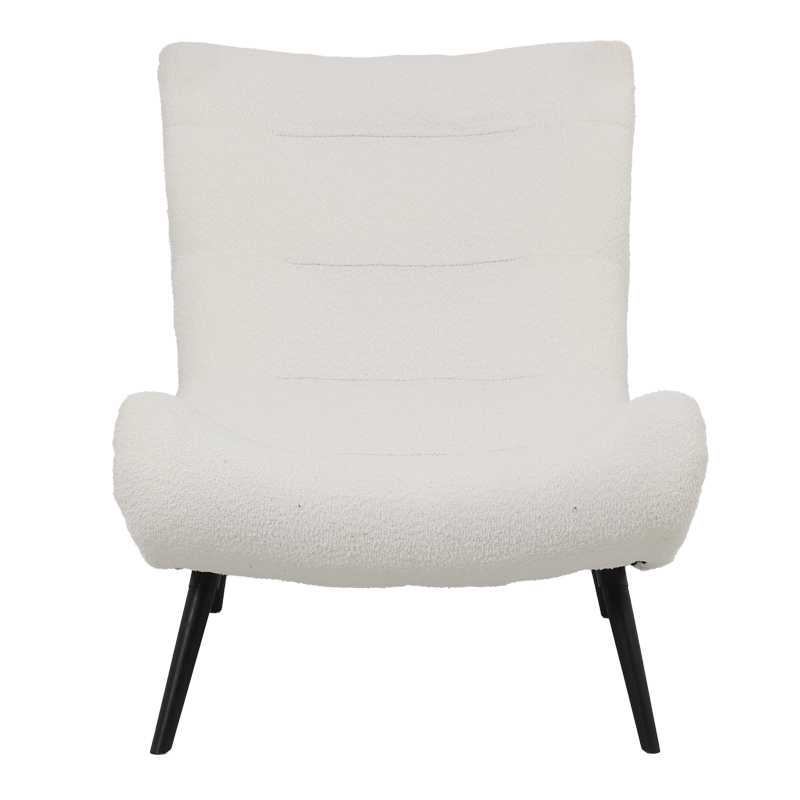 Silla pakoworld boucle fabric armchair in white color 97x80x100cm