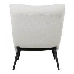 Silla pakoworld boucle fabric armchair in white color 97x80x100cm