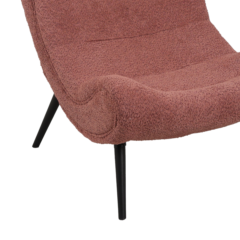 Silla pakoworld boucle fabric armchair in dusty pink 97x80x100cm