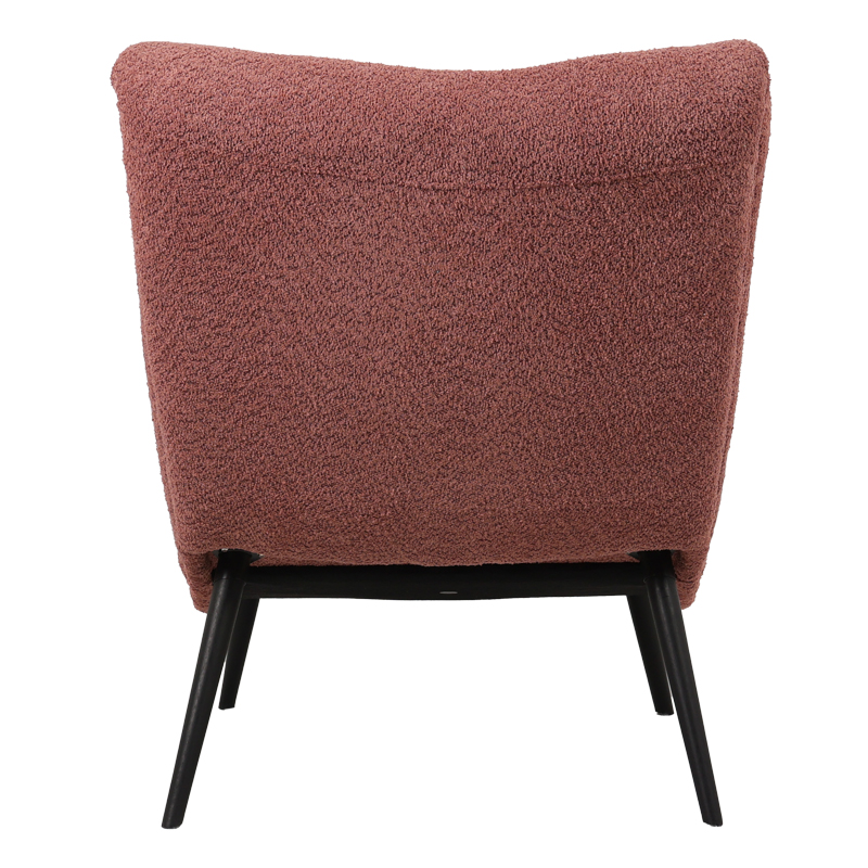 Silla pakoworld boucle fabric armchair in dusty pink 97x80x100cm