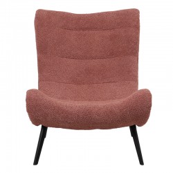 Silla pakoworld boucle fabric armchair in dusty pink 97x80x100cm