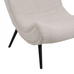 Silla pakoworld boucle fabric armchair in beige color 97x80x100cm