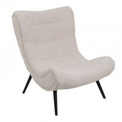 Silla pakoworld boucle fabric armchair in beige color 97x80x100cm