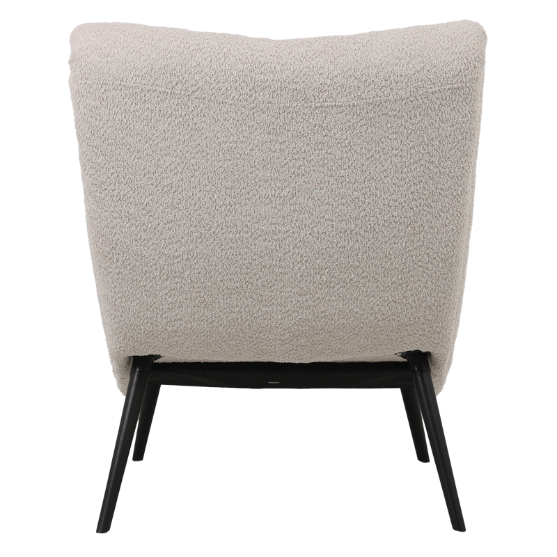 Silla pakoworld boucle fabric armchair in beige color 97x80x100cm