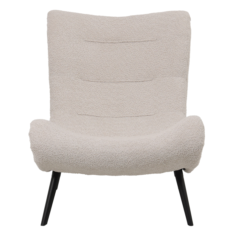 Silla pakoworld boucle fabric armchair in beige color 97x80x100cm