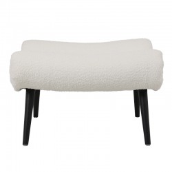 Silla pakoworld stool - footstool white boucle fabric 68x58x40cm