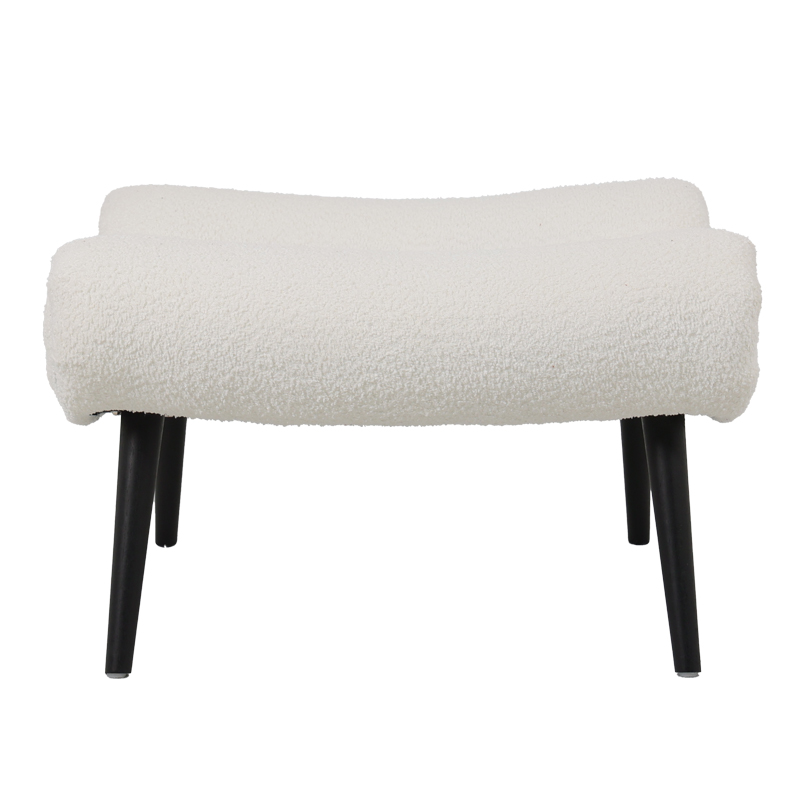 Silla pakoworld stool - footstool white boucle fabric 68x58x40cm