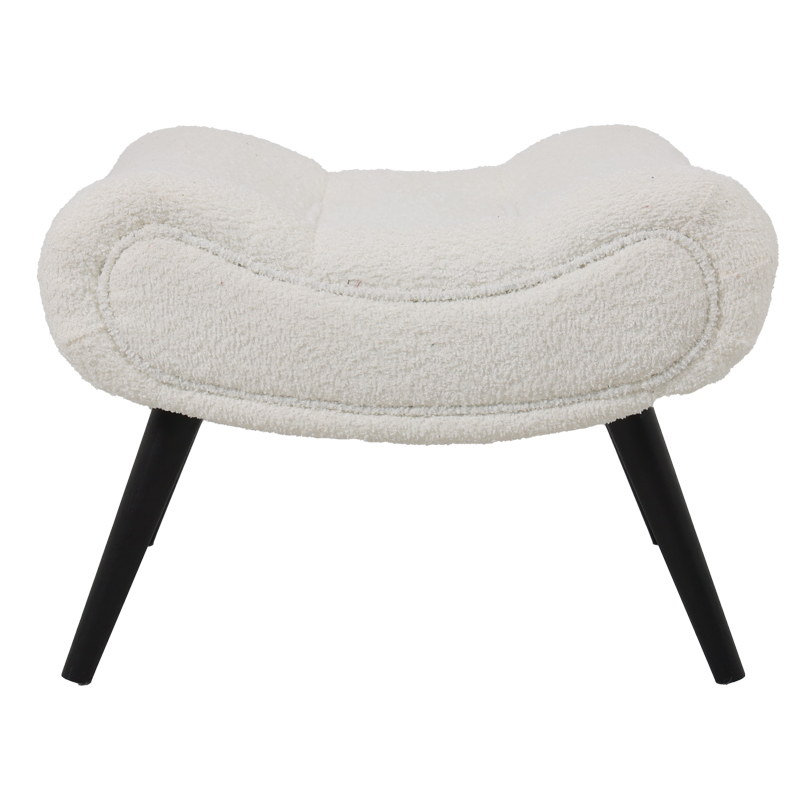 Silla pakoworld stool - footstool white boucle fabric 68x58x40cm