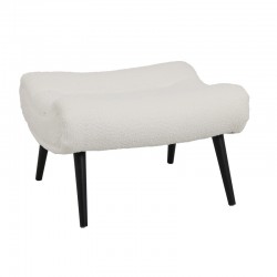 Silla pakoworld stool - footstool white boucle fabric 68x58x40cm