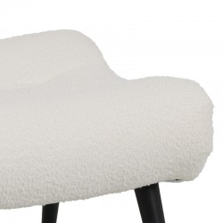 Silla pakoworld stool - footstool white boucle fabric 68x58x40cm